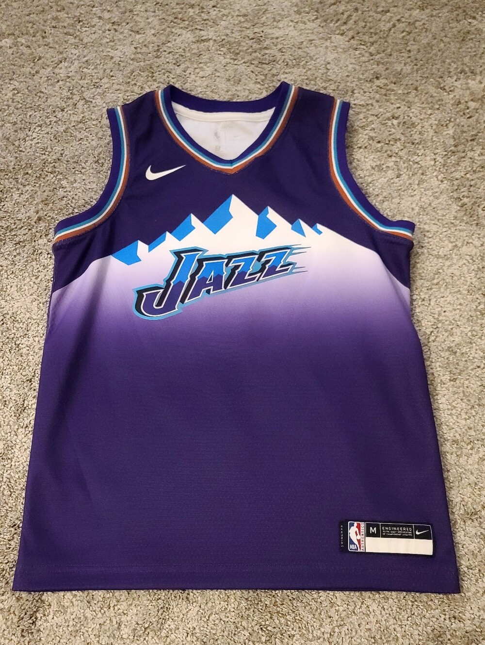 Boys M, Nike Purple Vintage Swingman Utah Jazz Basketball Jersey